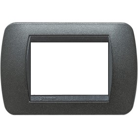Placca 3 posti Grafite Nero Living International Bticino L4803GFN