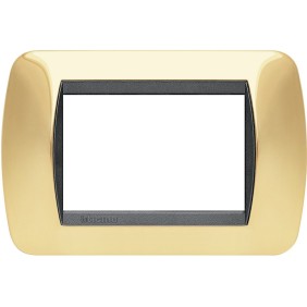 Placca 3 posti Oro Vero Living International Bticino L4803OR