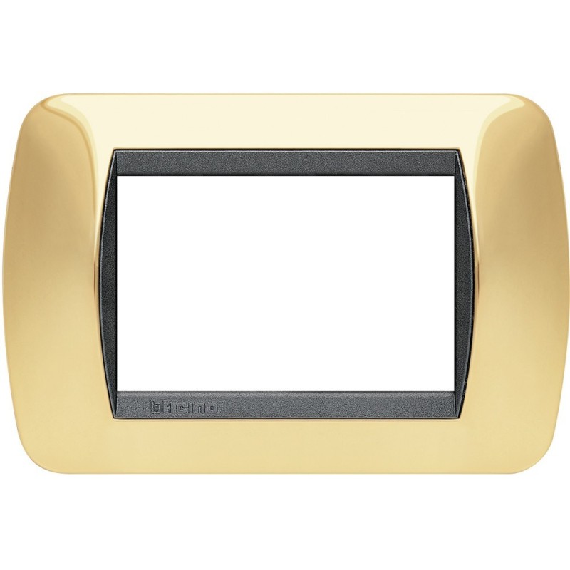 Placca 3 posti Oro Vero Living International Bticino L4803OR