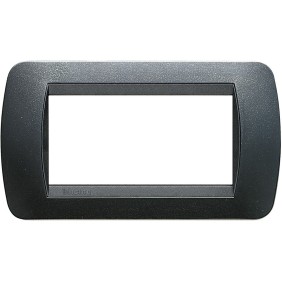 Placca 4 posti antracite in tecnopolimero Living International Bticino L4804PA