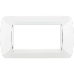Placca 4 posti White in tecnopolimero Living International Bticino L4804BI