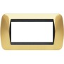 Placca 4 posti oro vero in metallo Living International Bticino L4804OR