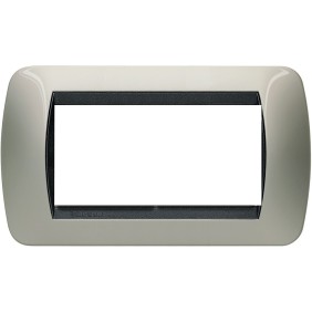 Placca 4 posti titanio chiaro in metallo Living International Bticino L4804TC