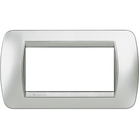 Placca 4 posti Tech in metallo Living International Bticino L4804TE