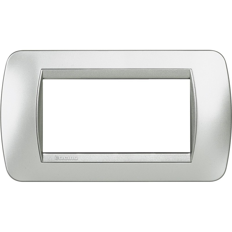 Placca 4 posti Tech in metallo Living International Bticino L4804TE
