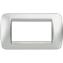 Placca 4 posti Tech in metallo Living International Bticino L4804TE