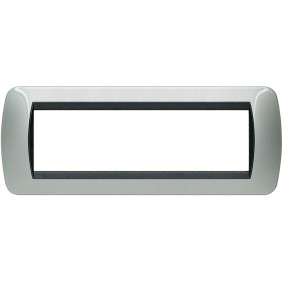 Placca 7 posti alluminio in metallo Living International Bticino L4807AL