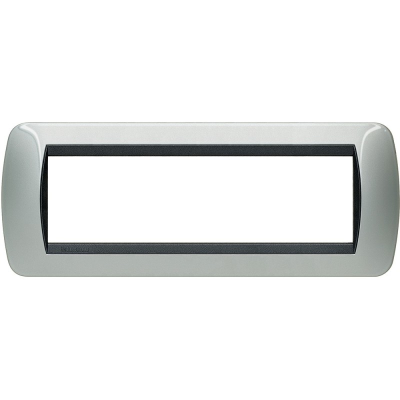 Placca 7 posti alluminio in metallo Living International Bticino L4807AL