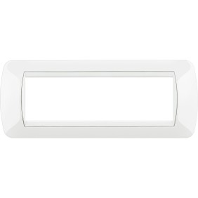 Placca 7 posti White tecnopolimero Living International Bticino L4807BI