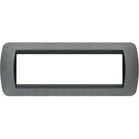 Placca 7 posti grafite in metallo Living International Bticino L4807GF