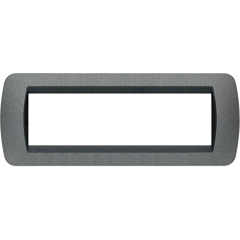 Placca 7 posti grafite in metallo Living International Bticino L4807GF