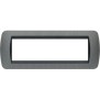 Placca 7 posti grafite in metallo Living International Bticino L4807GF