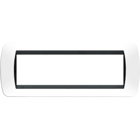Placca 7 posti bianco tecnopolimero Living International Bticino L4807PB