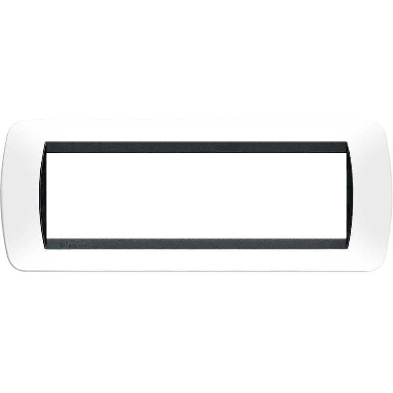 Placca 7 posti bianco tecnopolimero Living International Bticino L4807PB