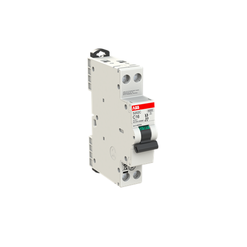 Interruttore Automatico 16A 6kA 2 Poli 1 Modulo ABB S202CC16