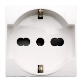 Presa Ave Banquise schuko bipasso 45B9015TS 2 moduli+T 1016A