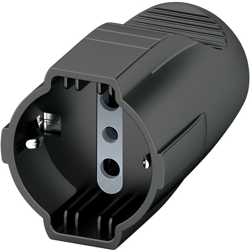 Presa volante Bticino 2P+T 10/16A stdandard tedesco/italiano nera S2674TGE