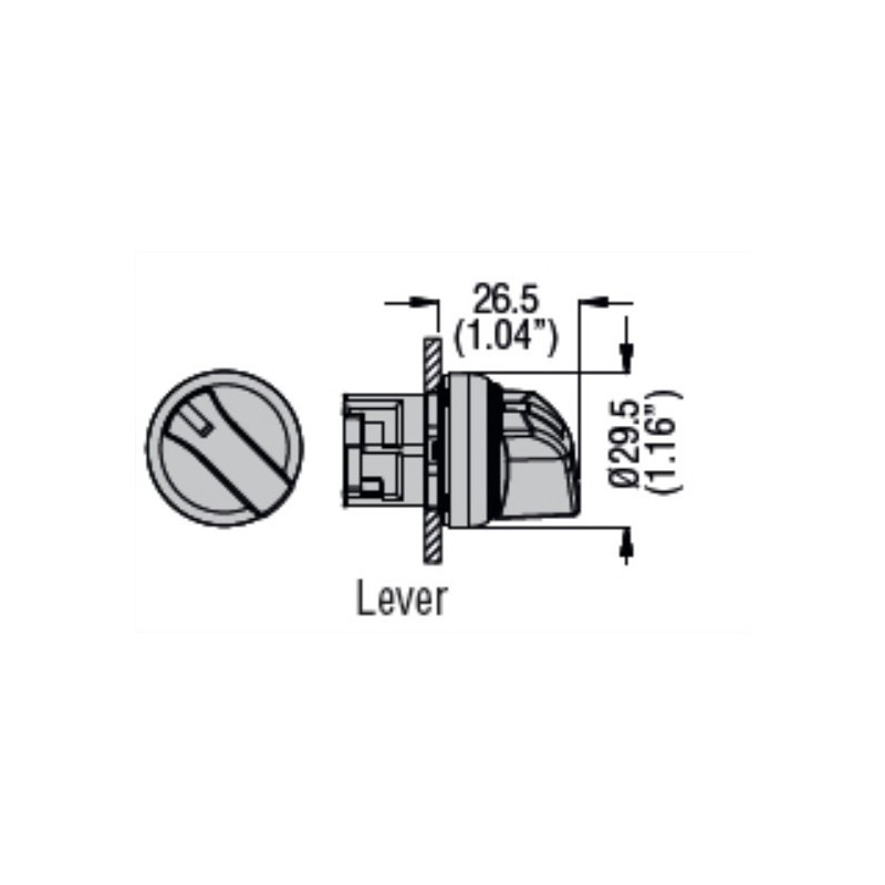 Selettore Luminoso bianco serie Platinum 2 posizioni Lovato LPSSL1208 dimensioni