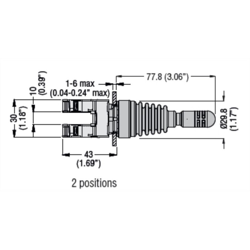 Manipolatore a leva a pulsante 2 Posizioni senza blocco meccanico Lovato LPSJ200