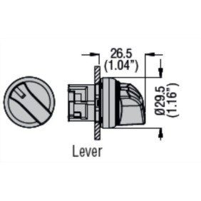 Selettore Luminoso Rosso a pulsante da pannello serie Platinum Lovato LPSSL1214 dimensioni