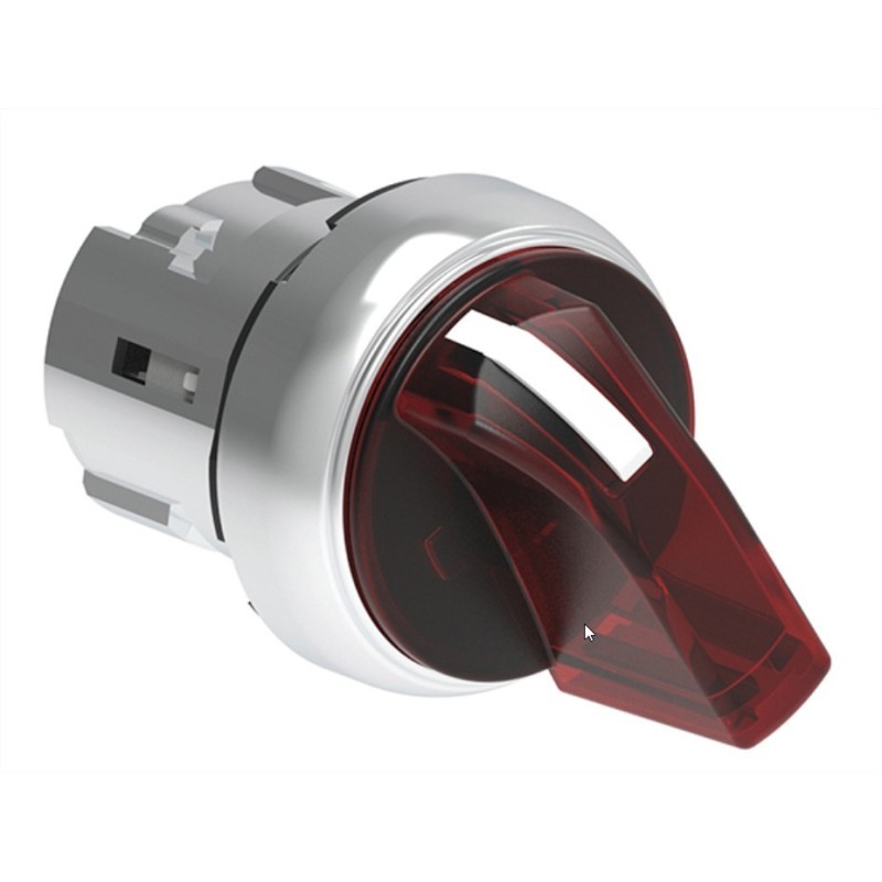 Selettore Luminoso Rosso a pulsante 3 posizioni serie Platinum Lovato LPSSL1314