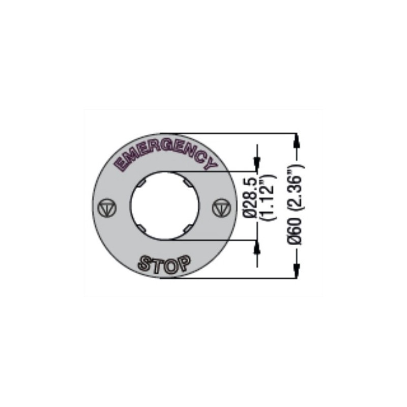 Disco in plastica per pulsante a fungo d.60 Lovato LPXAU114