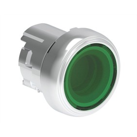 Pulsante metallico Luminoso rasato verde Platinum Lovato LPSBL103