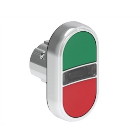 Doppio Pulsante verde e rosso rasato foro diametro 22 Lovato LPSBL7113