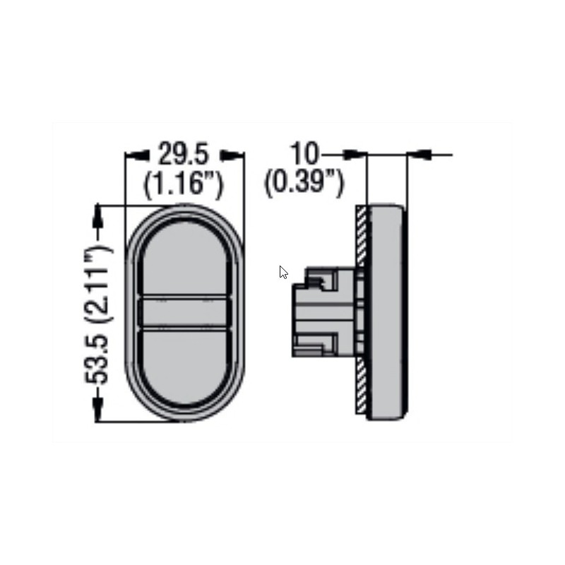 Doppio Pulsante verde e rosso rasato foro diametro 22 Lovato LPSBL7113