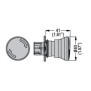 Pulsante a fungo con sgancio a rotazione serie Platinum Lovato LPSB6644 dimensioni