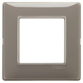 Placca Vimar Plana 2 moduli Reflex Cenere in tecnopolimero 14642.40