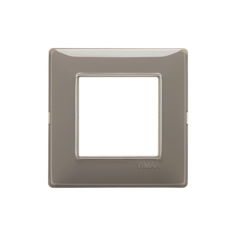 Placca Vimar Plana 2 moduli Reflex Cenere in tecnopolimero 14642.40