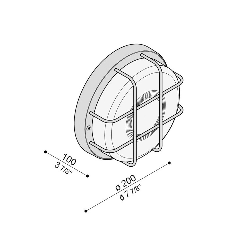 Tartaruga tonda 200 con gabbia IP44 Lombardo LB46121