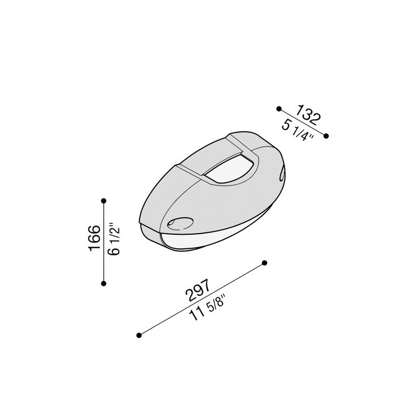 Plafoniera da Esterno Airy top ovale 300 IP54 Nero Lombardo LB82322