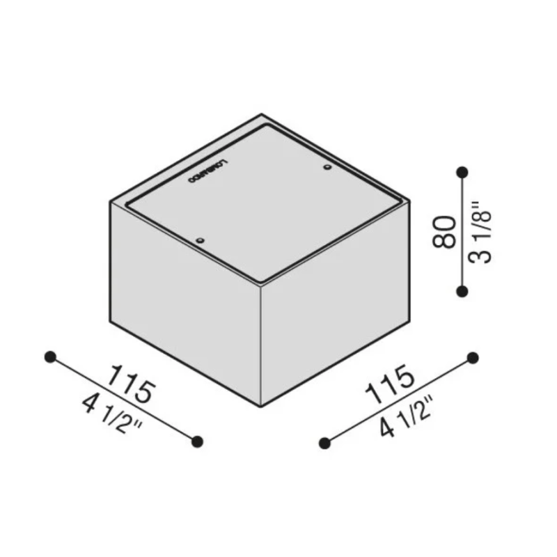 Plafoniera da Esterno 4W 3000K Luce Calda Trend110 IP66 Grigio Lombardo LL108001N