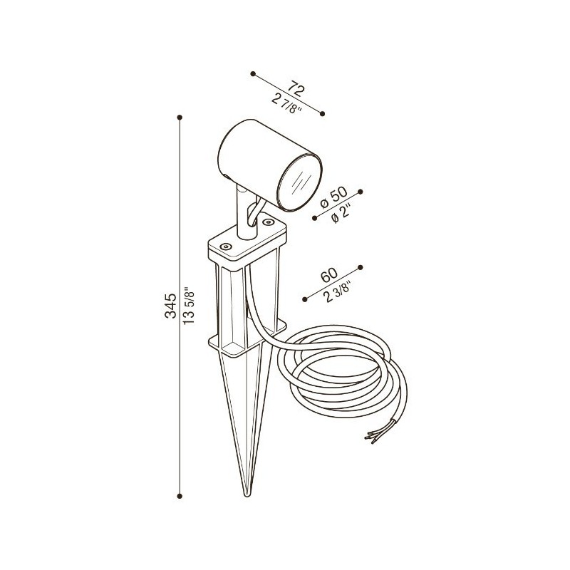 Proiettore a Led con Picchetto Ago Garden IP66 6W Luce Calda 3000k Lombardo LL126001M3