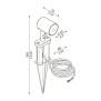 Proiettore a Led con Picchetto Ago Garden IP66 6W Luce Calda 3000k Lombardo LL126001M3