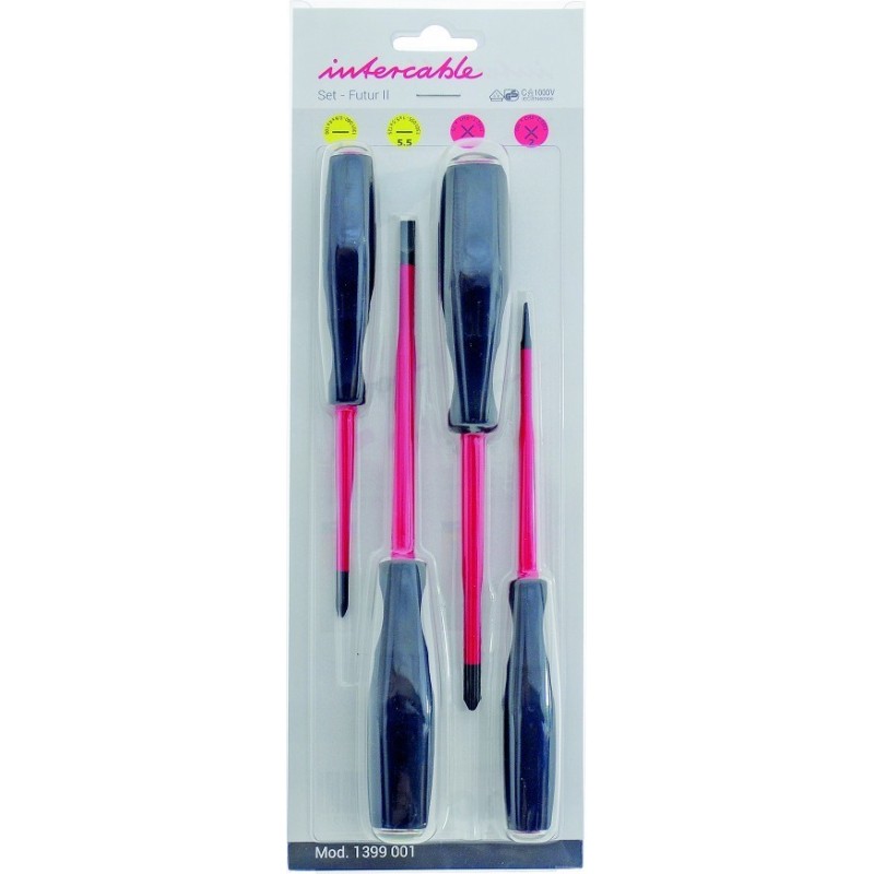 Set quattro giraviti FUTUR II blisterato Intercable 1399001