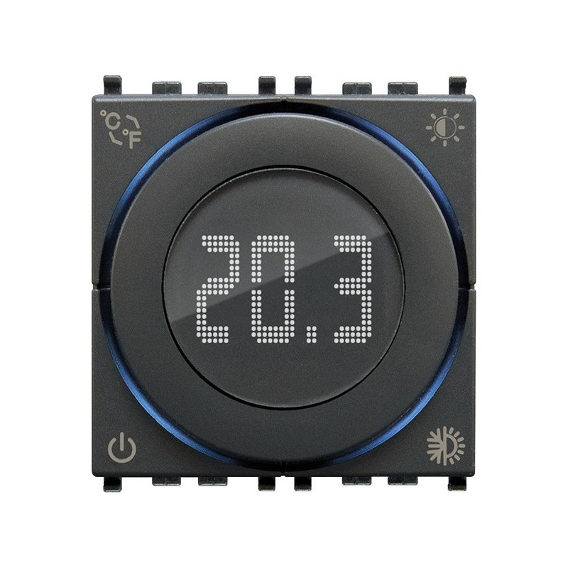 Termostato Elettronico controllo temperatura ambiente 230V Nero Vimar 02970