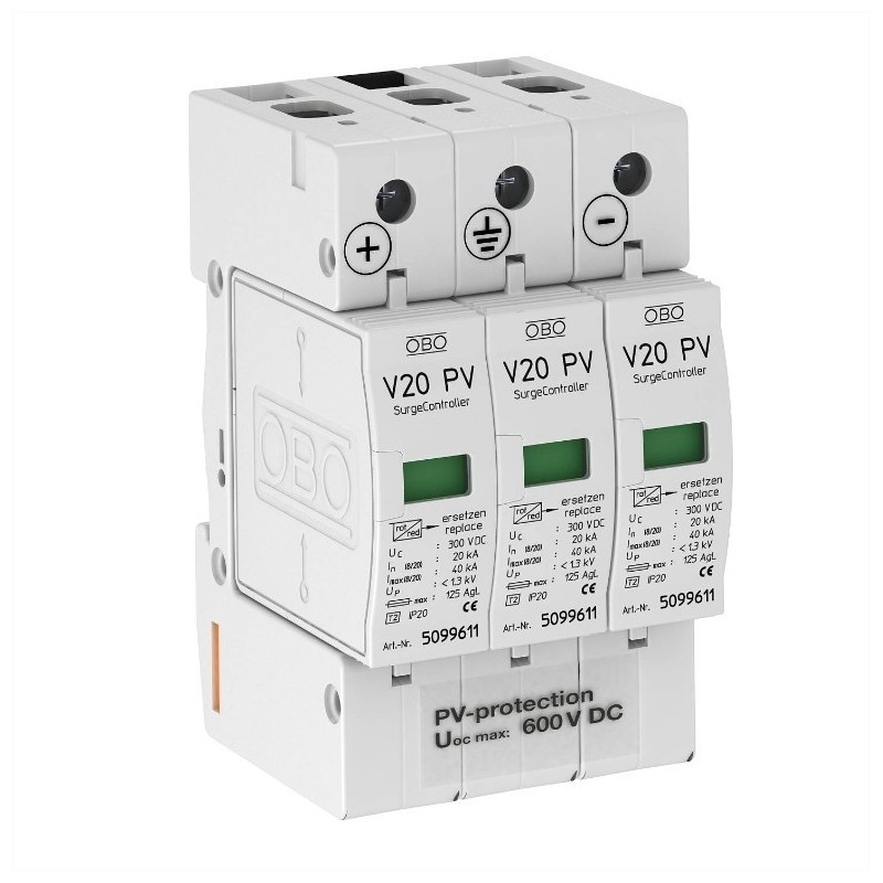 Scaricatore di Sovratensione 3 Poli 600VDC  Obo Bettermann 5094605