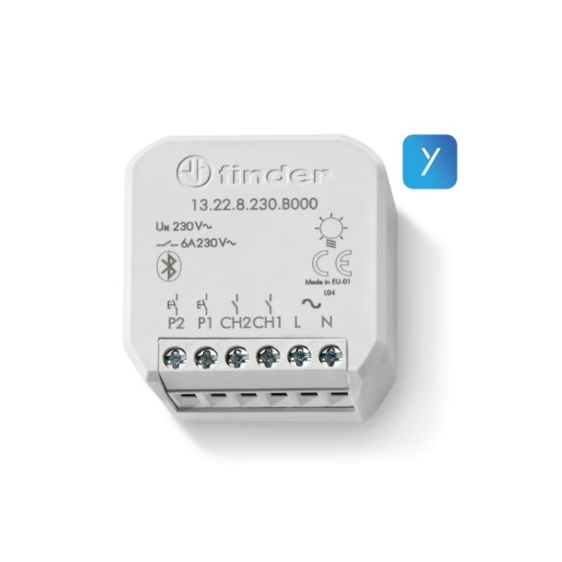 Relè multifunzione connesso 2 canali da incasso Yesly Finder 13228230B000