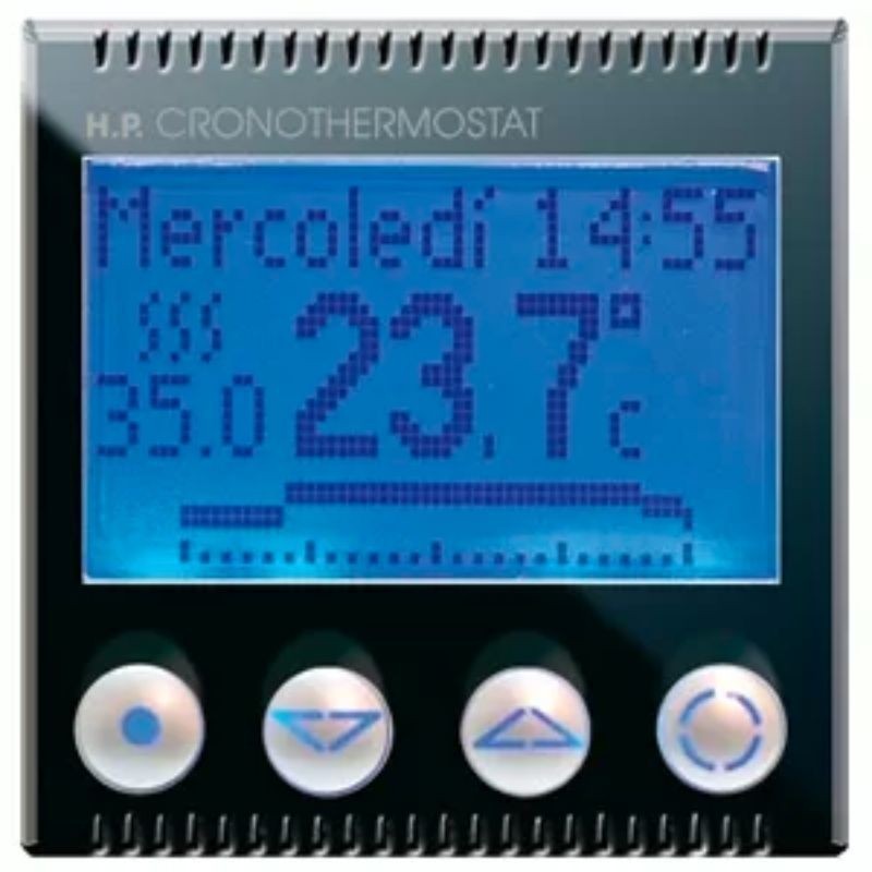 Cronotermostato elettronico 230V giorn/sett. 2 moduli ave Life 442CRT