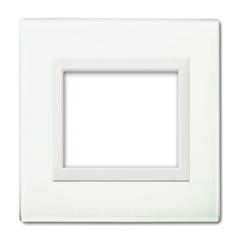 Placca Ave Sistema 44 "Vera 44" Vetro 3 moduli Bianco 44PV3BL