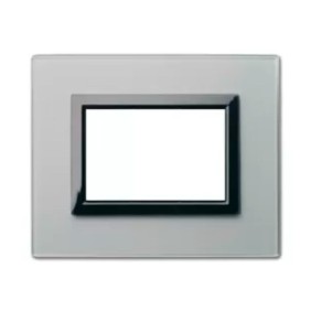 Placca Ave Sistema 44 "Vera 44" Vetro 3 moduli Grigio argentato 44PV3GO