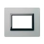 Placca Ave Sistema 44 "Vera 44" Vetro 3 moduli Grigio argentato 44PV3GO
