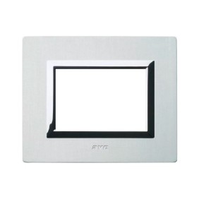 Placca Ave Sistema 44 "Vera 44" Alluminio 3 moduli Alluminio Naturale 44PA3ALS