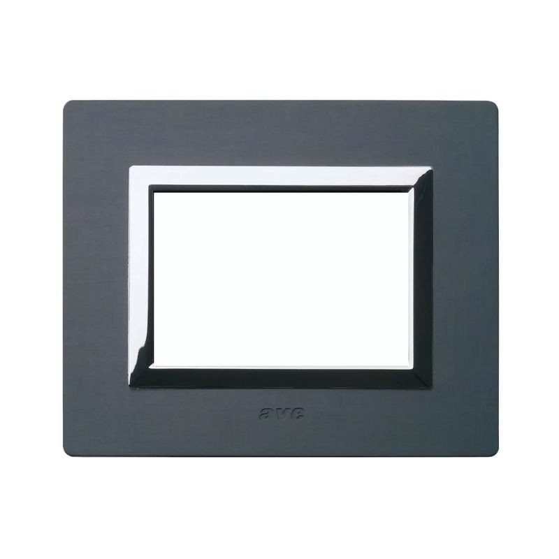 Placca Ave Sistema 44 "Vera 44" Alluminio 3 moduli antracite spazzolato 44PA3ANS