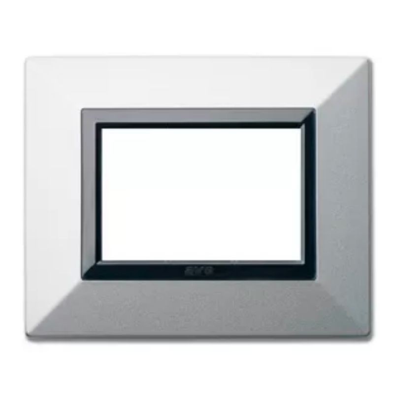 Placca Ave "Zama 44" Argento Opaco 3 moduli 44P93AO