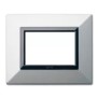 Placca Ave "Zama 44" Argento Opaco 3 moduli 44P93AO