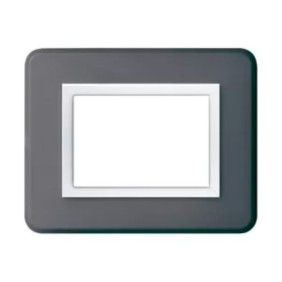 Placca AVE Personal Grigio scuro lucido 3 moduli 44P03GRL